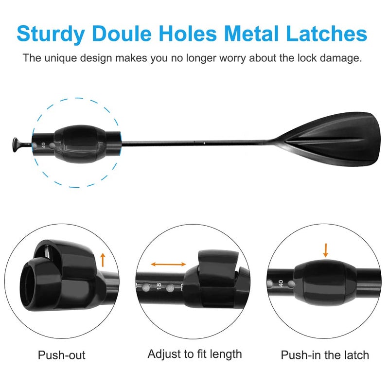 LBW Stand Up Paddle Board Paddle - 3 Pieces Adjustable Aluminium Alloy Floating SUP Paddle with Storage Bag, Portable Durable Oars - Image 4